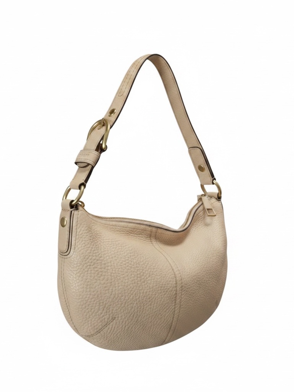 Vintage Y2K Coach Soho Buckle Pebbled Leather Shoulder Bag in Beige